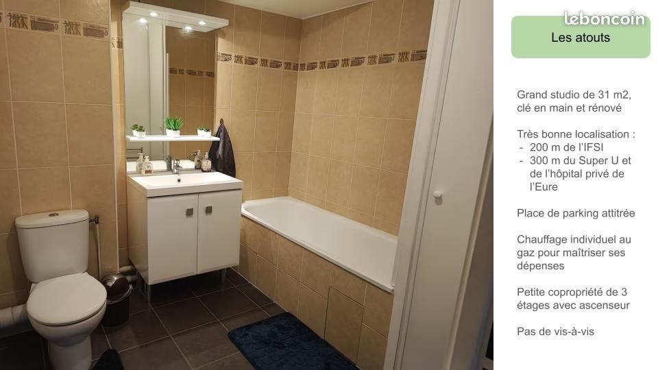 Appartement à louer, 31m², Evreux