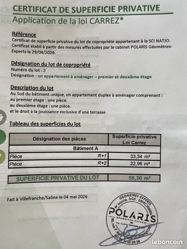 Appartement à vendre, 56m², Villefranche-sur-Saône
