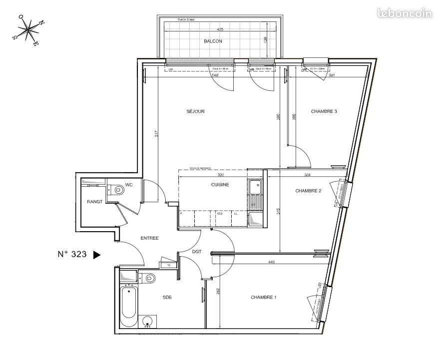 Appartement à louer, 80m², Cergy