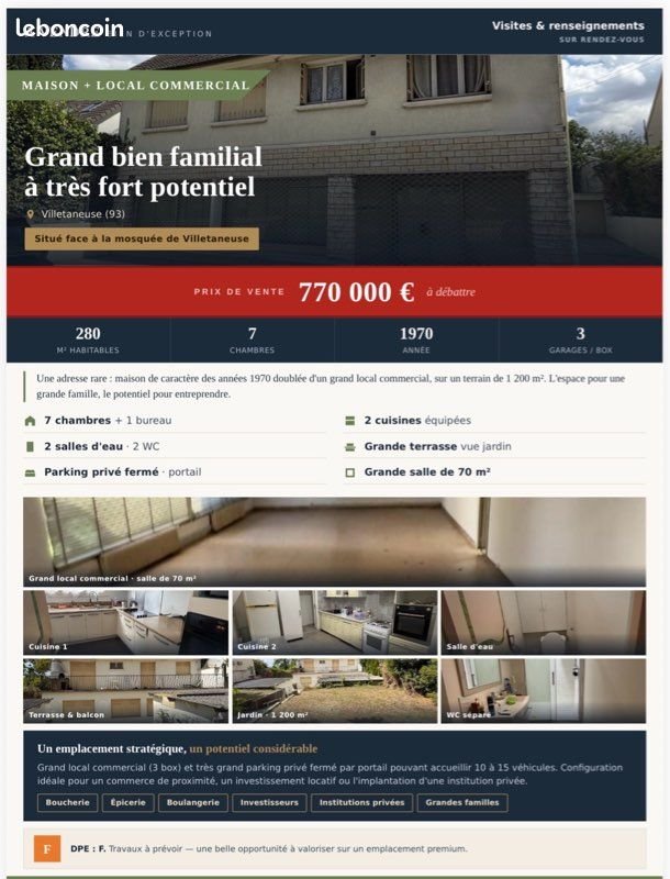 Maison à vendre, 280m², Villetaneuse