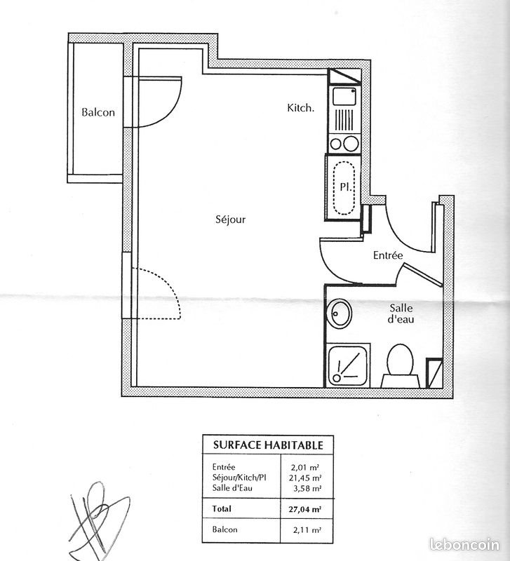 Appartement à louer, 27m², Marseille 12ème