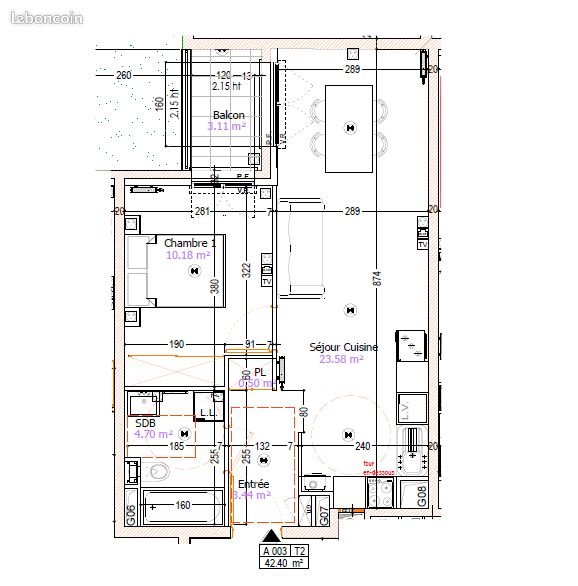 Appartement à louer, 44m², Gournay-sur-Marne