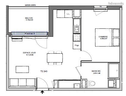 Appartement à louer, 50m², Bourg-en-Bresse