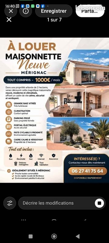 Appartement à louer, 35m², Mérignac
