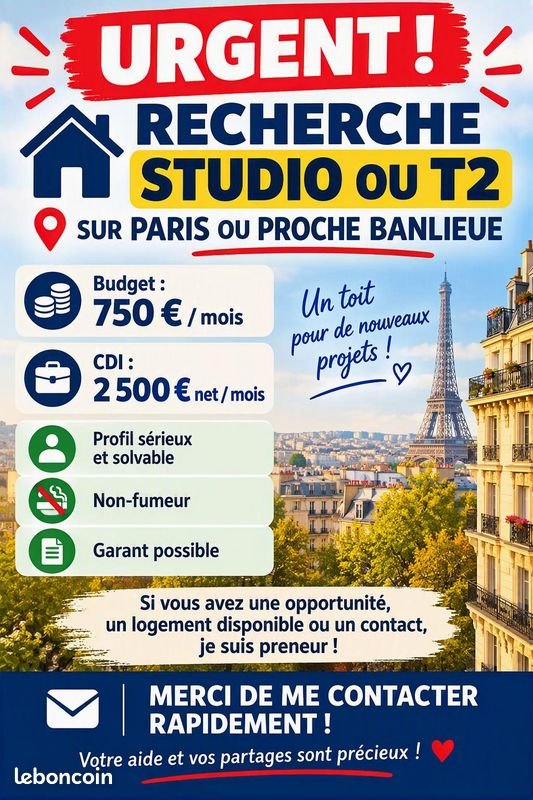 Appartement à louer, 20m², Neuilly-sur-Marne