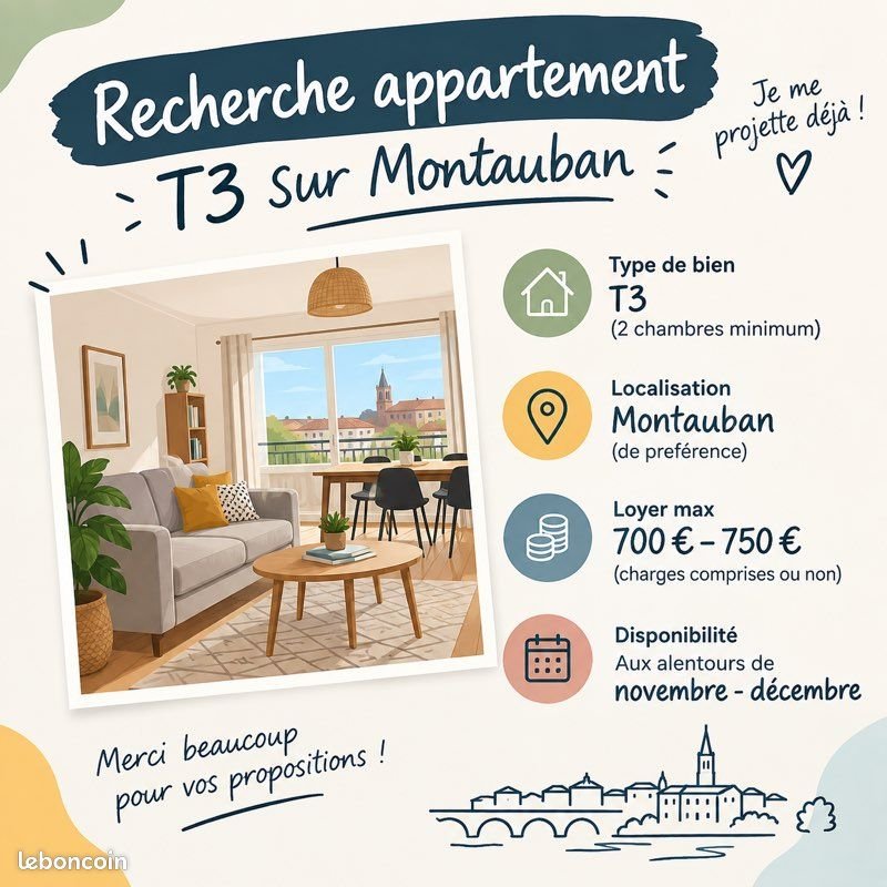 Appartement à louer, 65m², Montauban