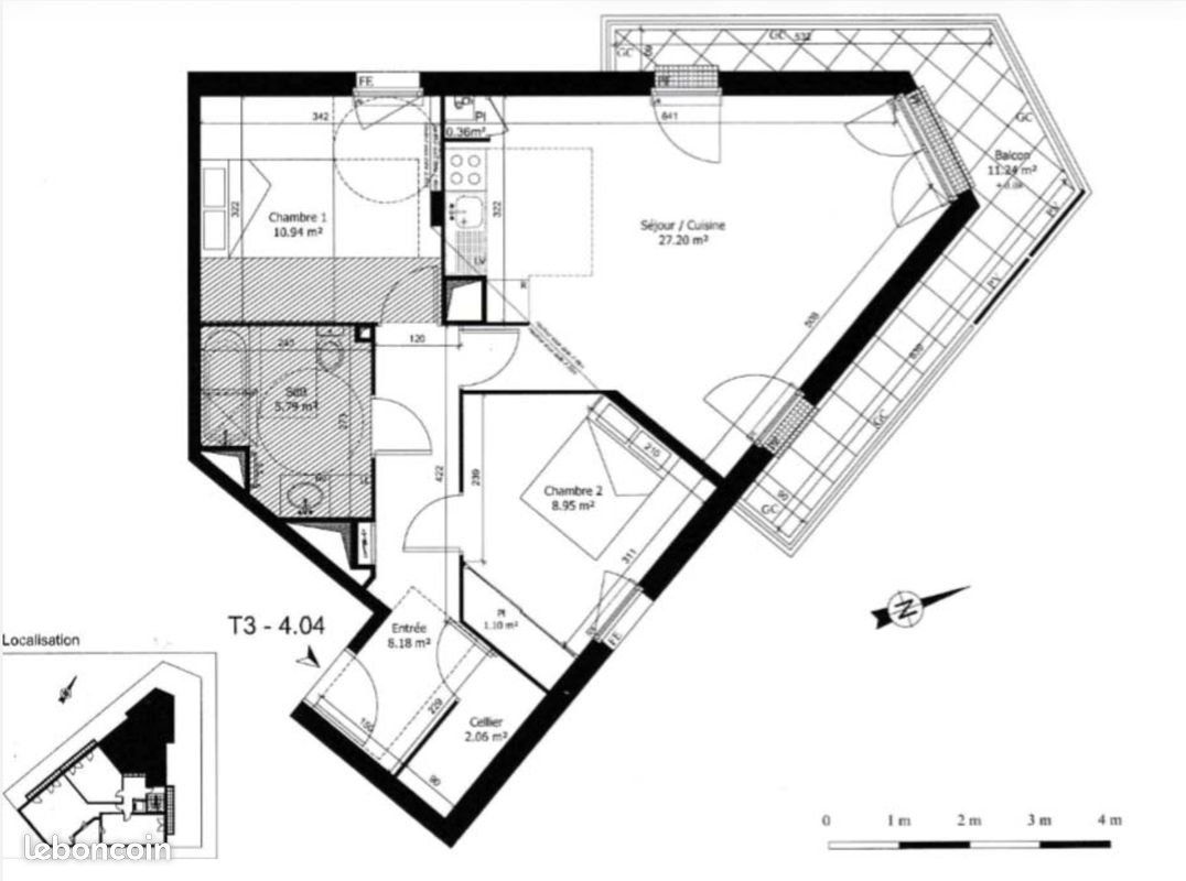 Appartement à louer, 64m², Nantes