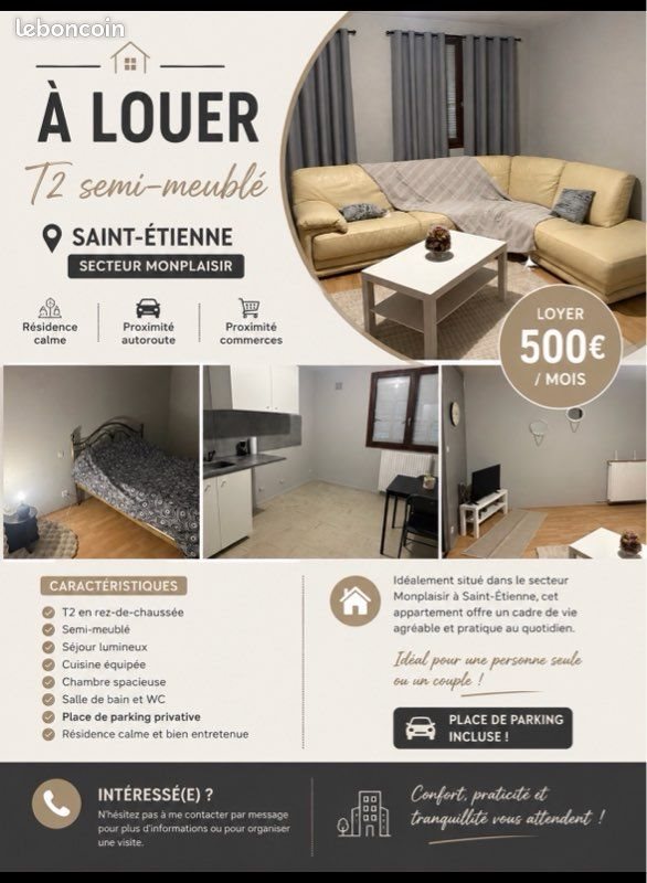 Appartement à louer, 52m², Saint-Etienne