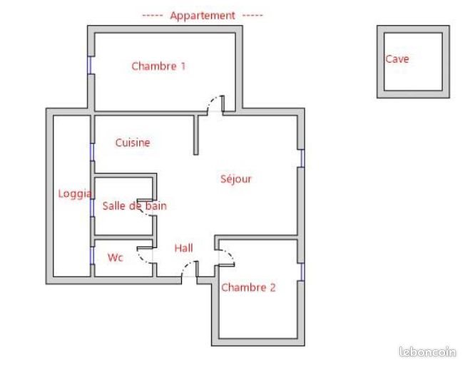 Appartement à louer, 51m², Fontaine