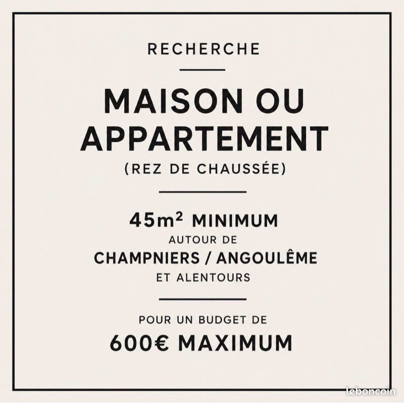 Maison à louer, 50m², Ruelle-sur-Touvre