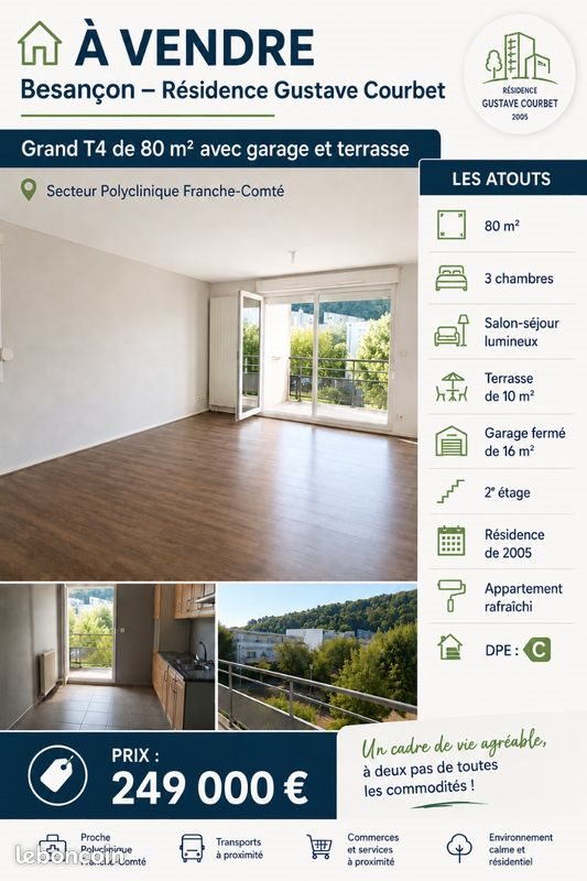 Appartement à vendre, 90m², Besançon