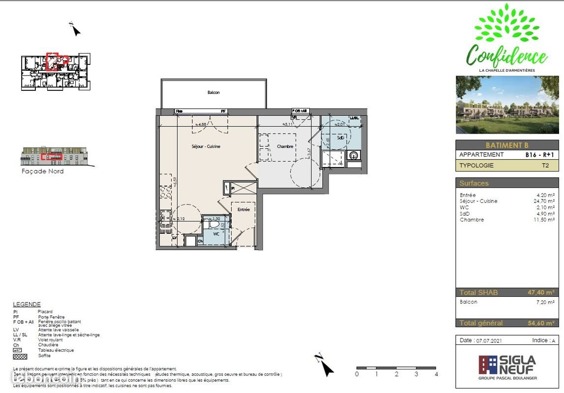 Appartement à louer, 47m², La Chapelle-d'Armentières