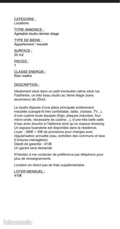 Appartement à louer, 20m², Vichy