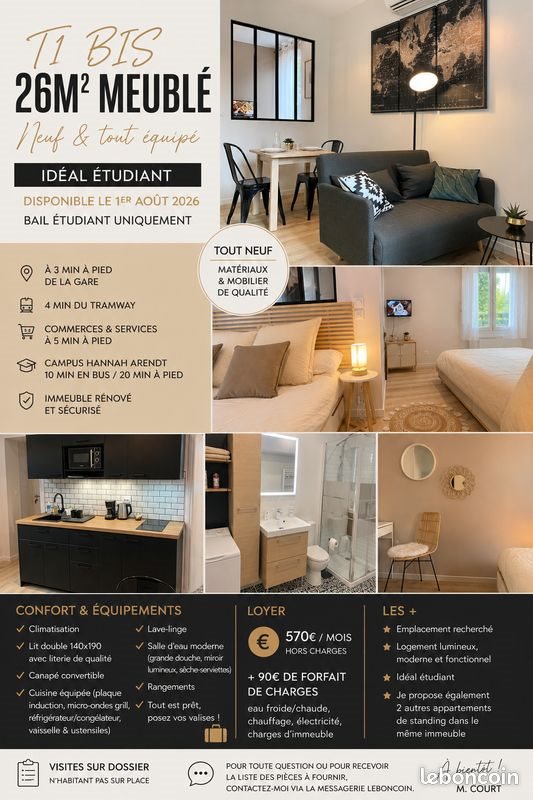 Appartement à louer, 26m², Avignon