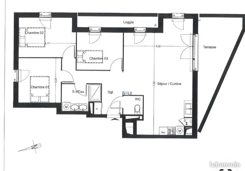Appartement à louer, 81m², Gradignan