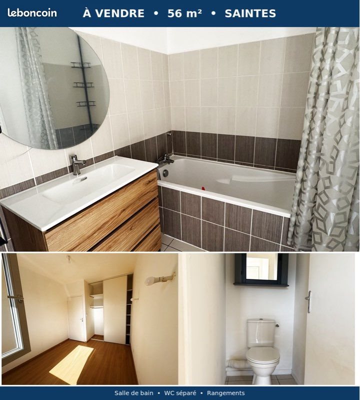 Appartement à vendre, 55m², Saintes