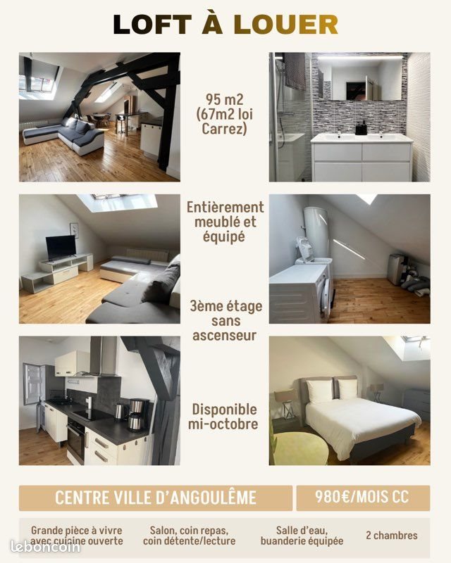 Appartement à louer, 95m², Angoulême
