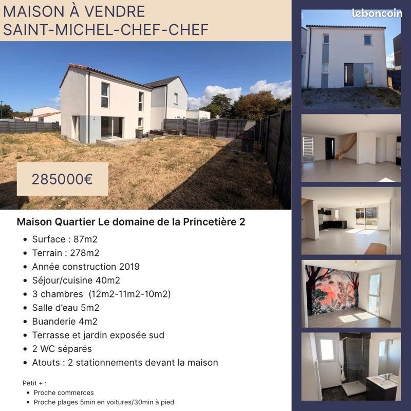 Maison à vendre, 87m², Saint-Michel-Chef-Chef