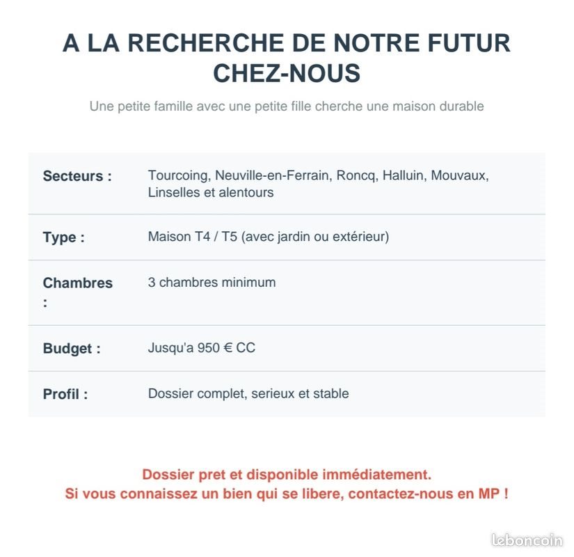 Maison à louer, 80m², Tourcoing