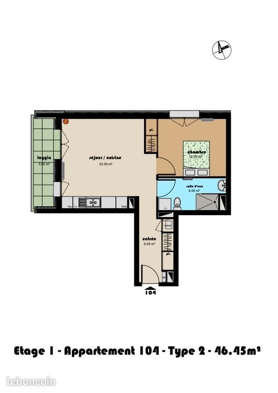 Appartement à louer, 46m², Pau