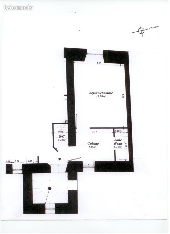 Appartement à louer, 23m², Étampes