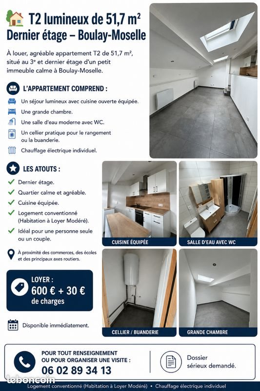 Appartement à louer, 51m², Boulay-Moselle