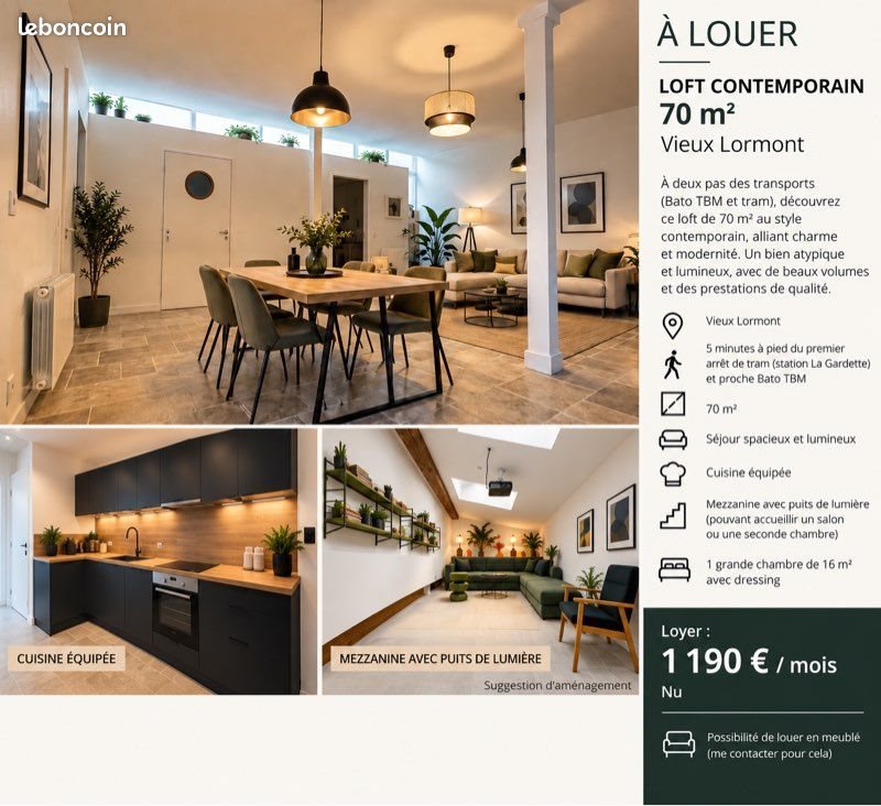 Appartement à louer, 70m², Lormont