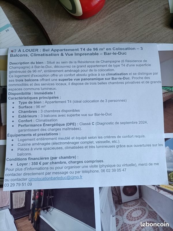 Appartement à louer, 96m², Bar-le-Duc