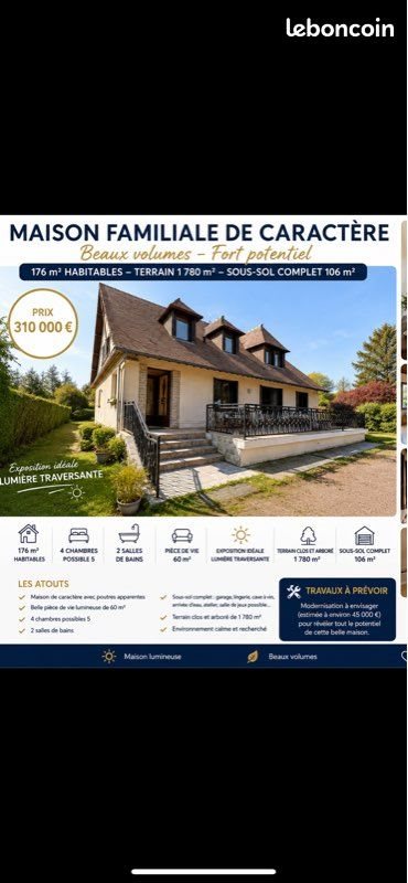 Maison à vendre, 176m², Saint-Martin-aux-Chartrains