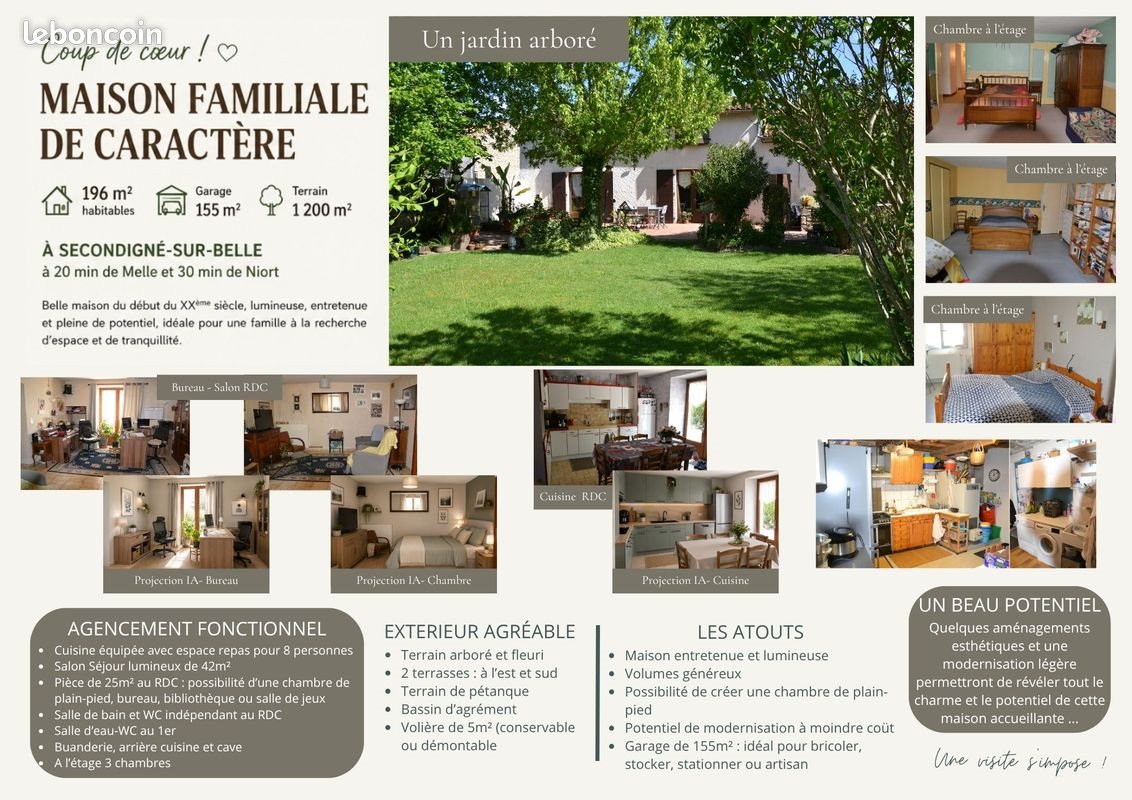 Maison à vendre, 196m², Secondigné-sur-Belle