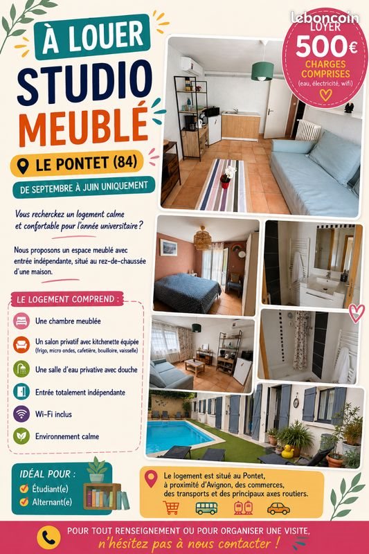 Maison à louer, 25m², Le Pontet