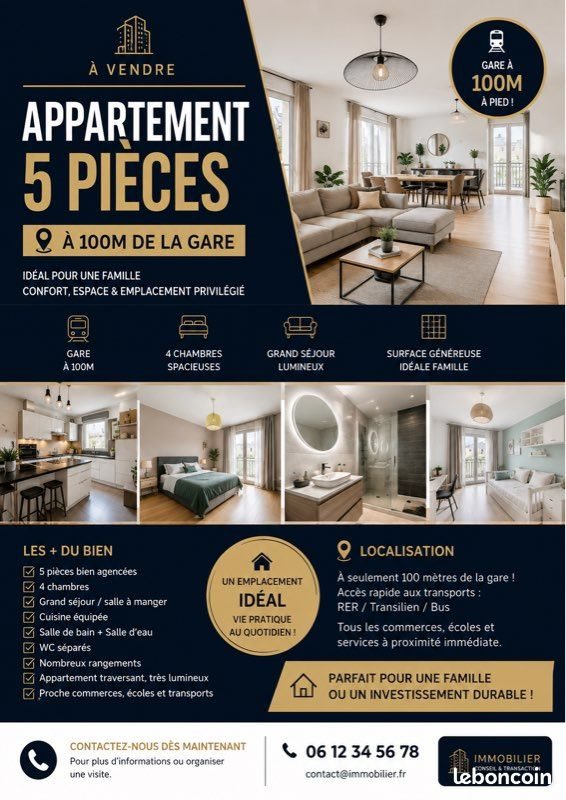 Appartement à vendre, 75m², Garges-lès-Gonesse