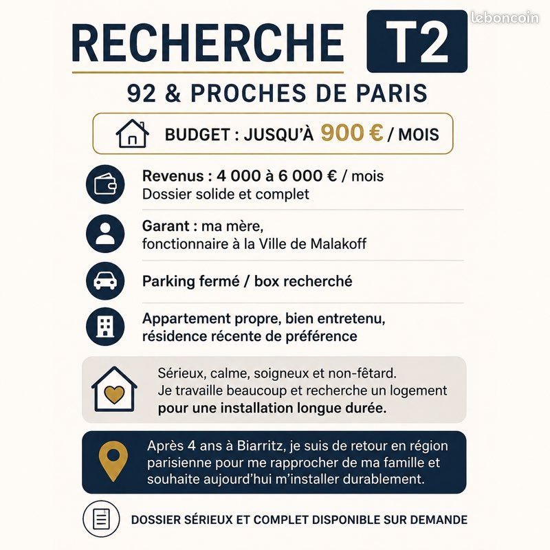 Appartement à louer, 30m², Malakoff