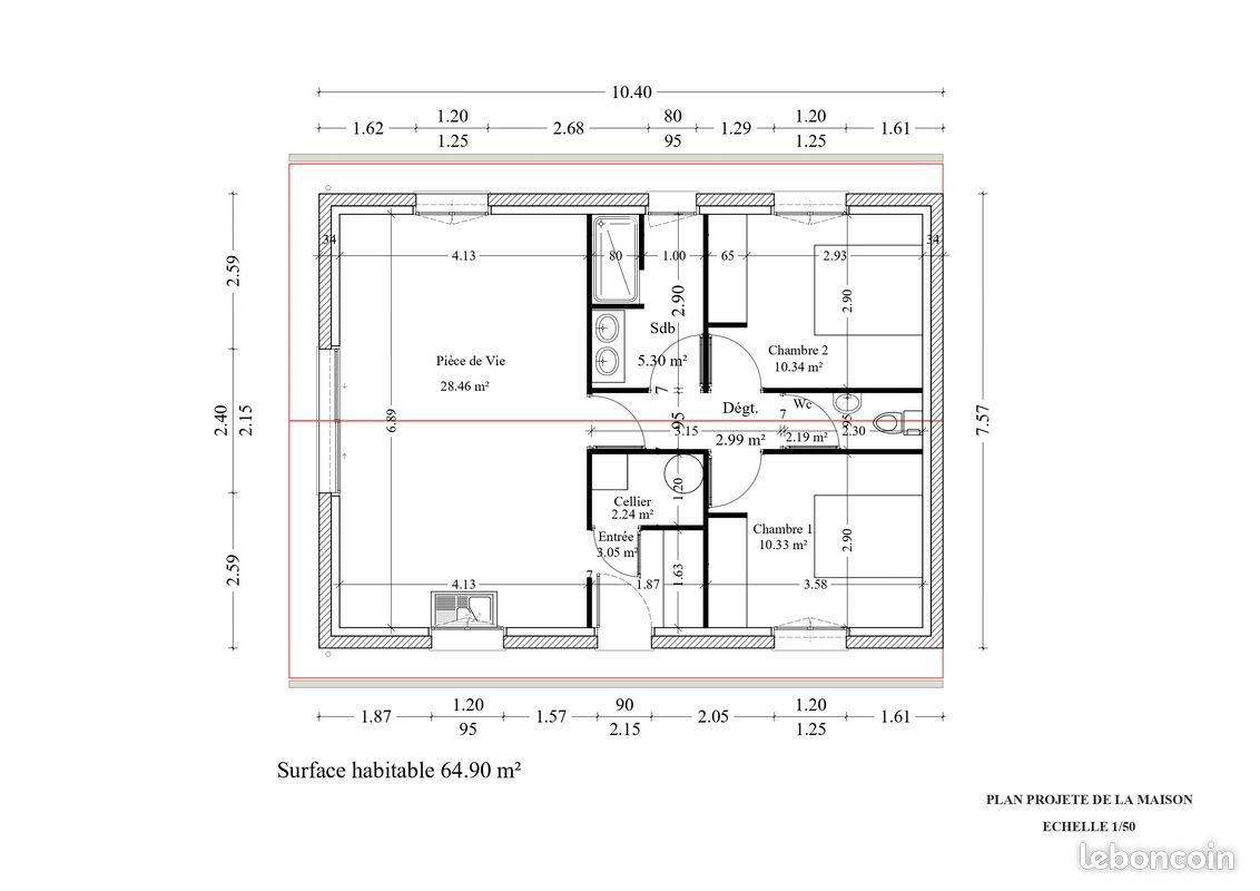 Maison à louer, 65m², Landiras