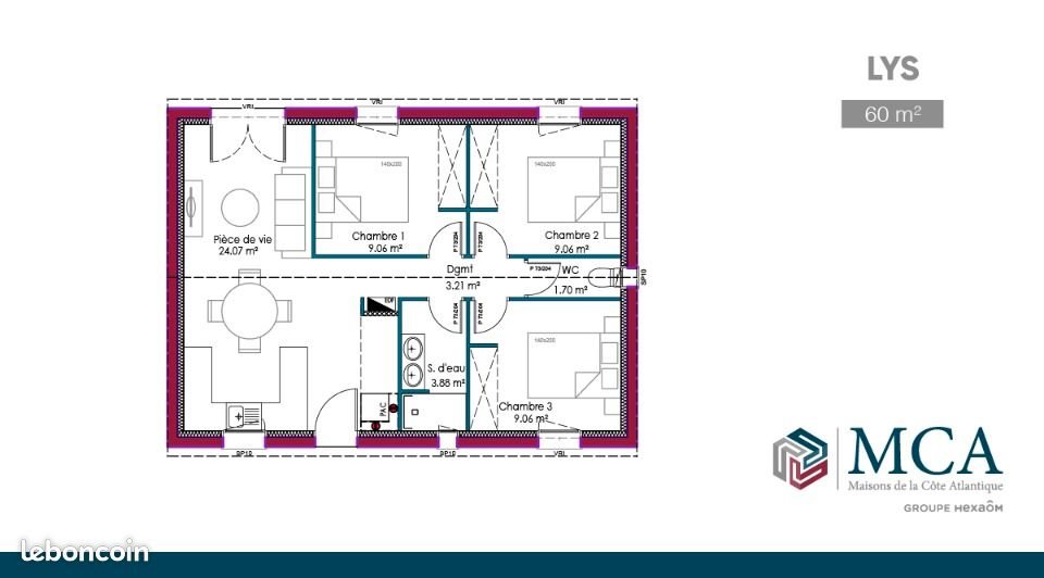 Maison à vendre, 60m², Mios