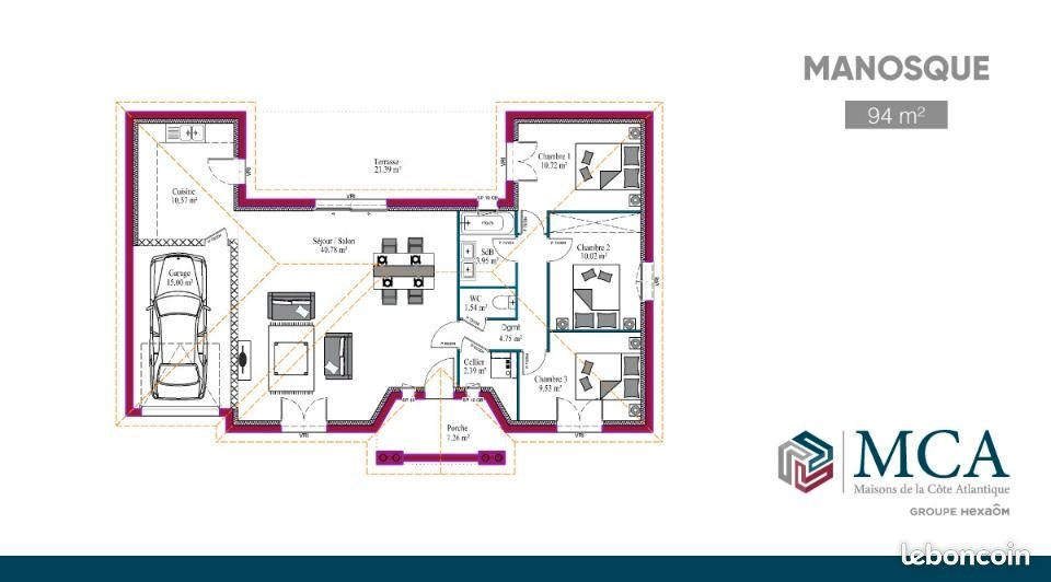 Maison à vendre, 95m², Léognan