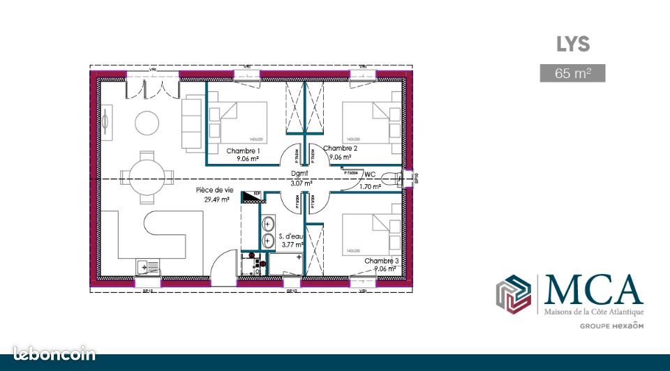 Maison à vendre, 60m², Martillac
