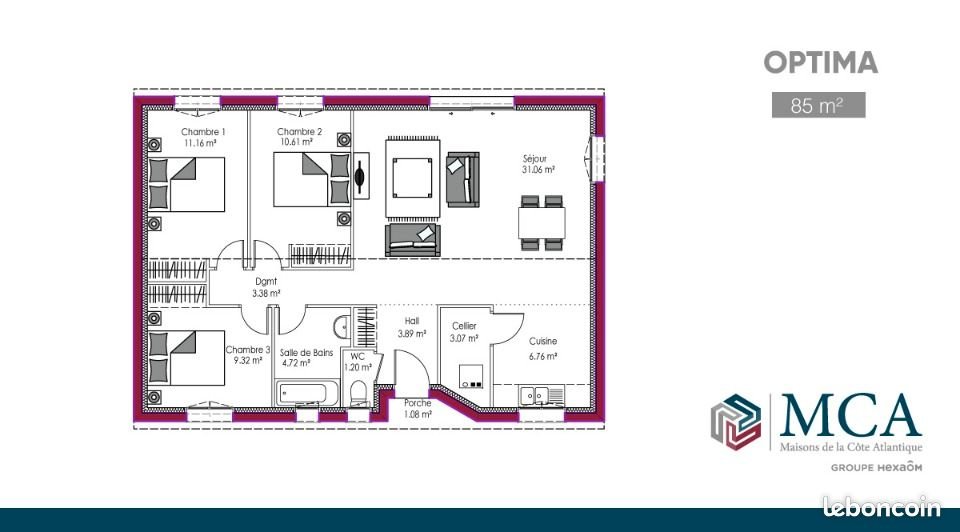 Maison à vendre, 65m², Béguey