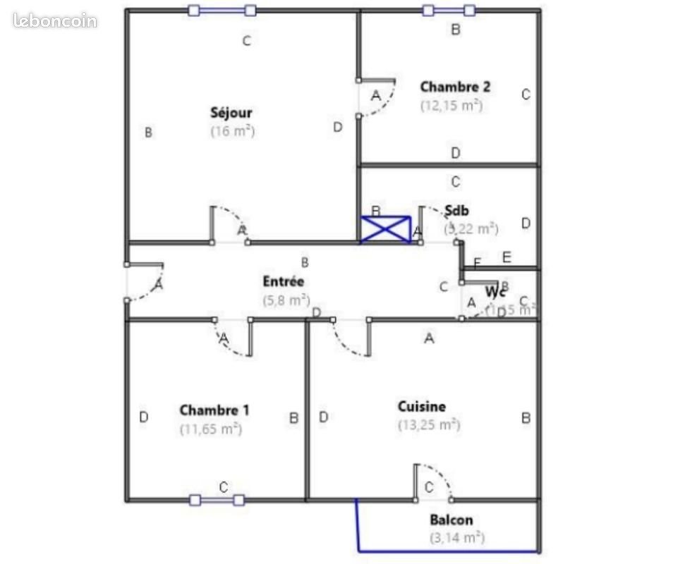 Appartement à vendre, 65m², Roanne