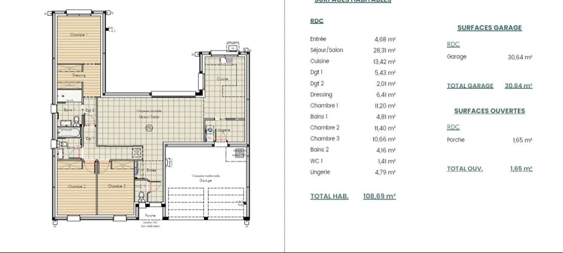 Maison à vendre, 109m², Challans