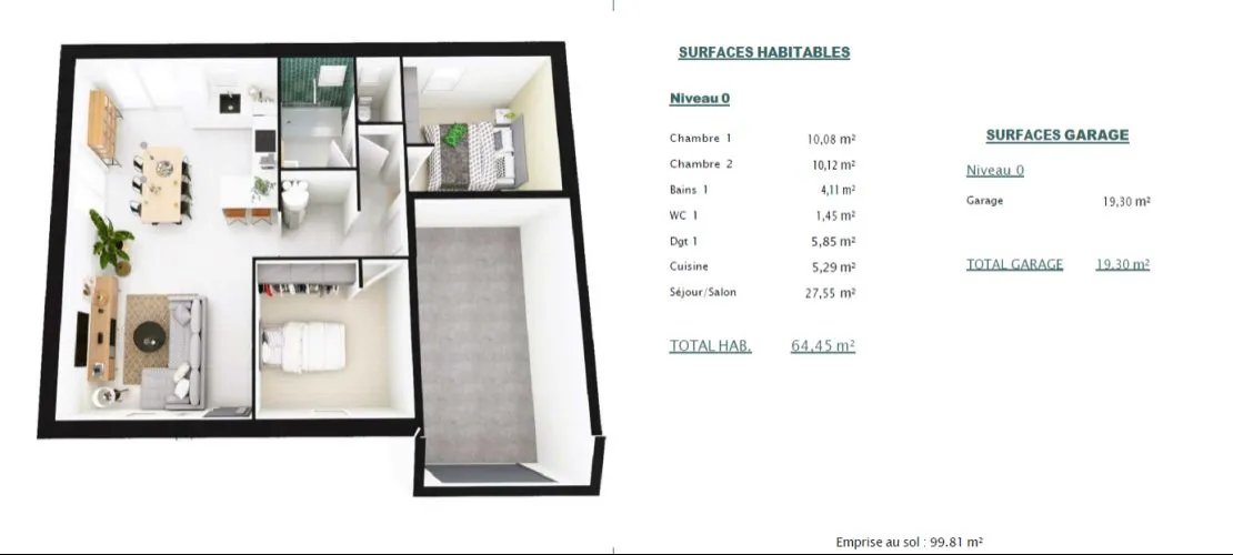 Maison à vendre, 64m², Challans