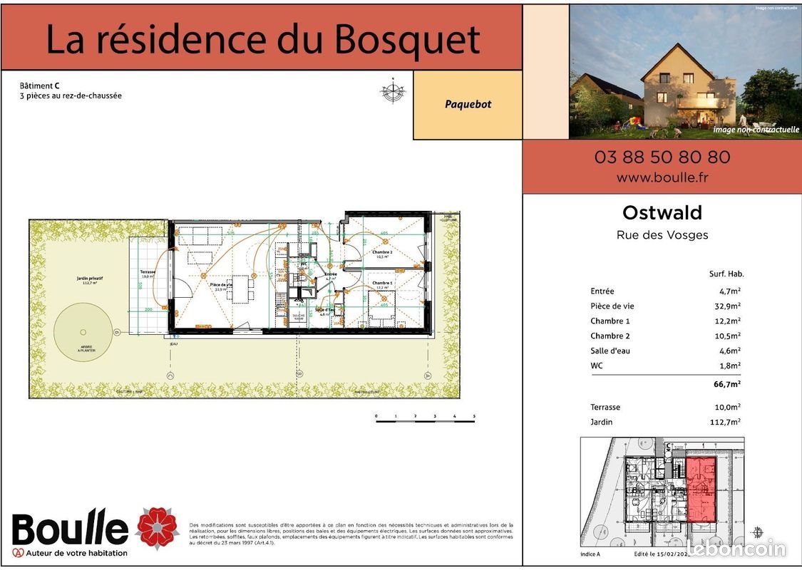 Appartement à louer, 67m², Ostwald