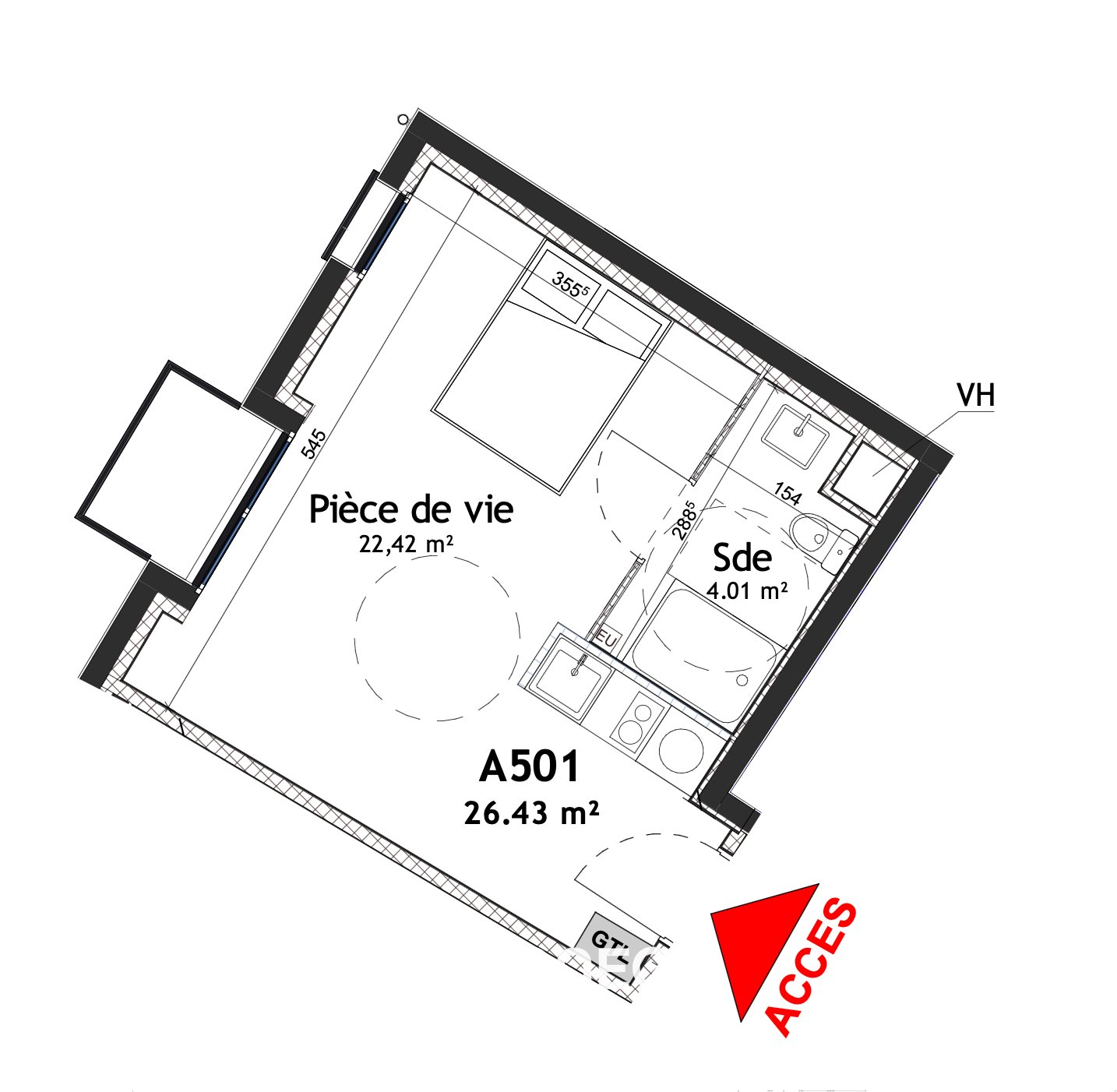 Appartement à vendre, 26m², Gentilly