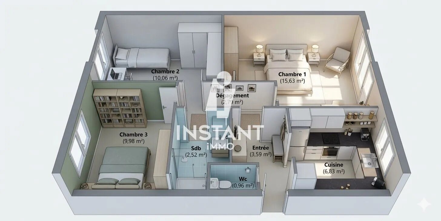 Appartement à vendre, 52m², Créteil