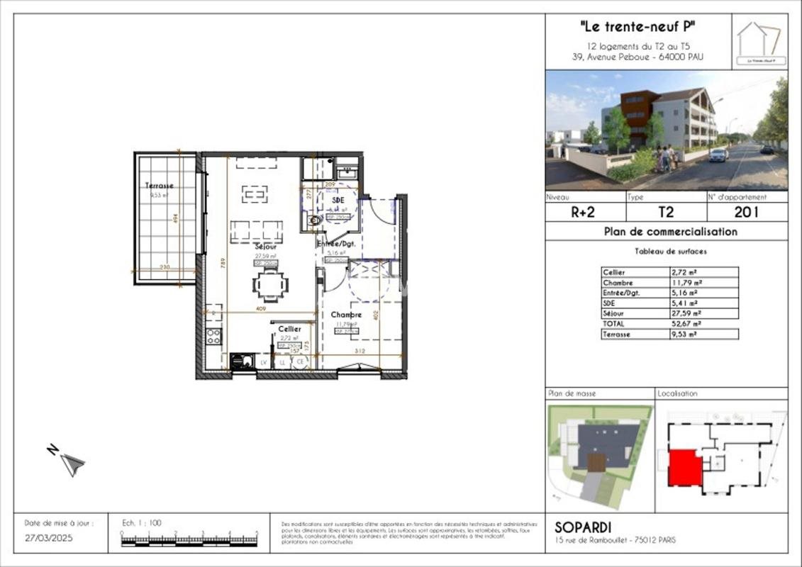 Appartement à vendre, 52m², Pau