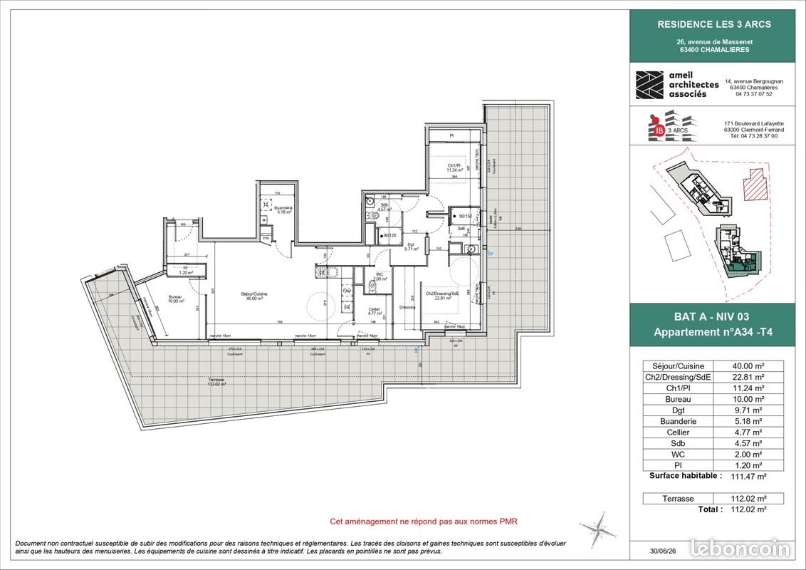 Appartement à vendre, 111m², Chamalières