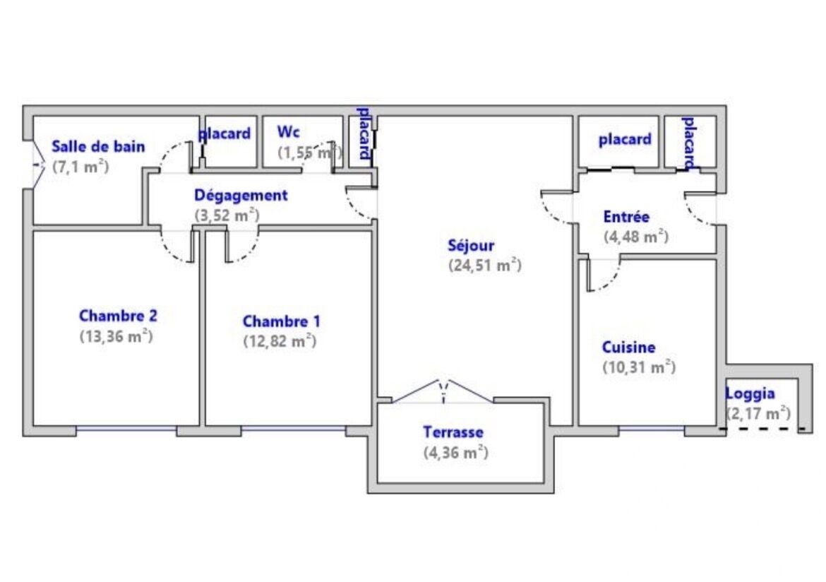 Appartement à vendre, 77m², Pau
