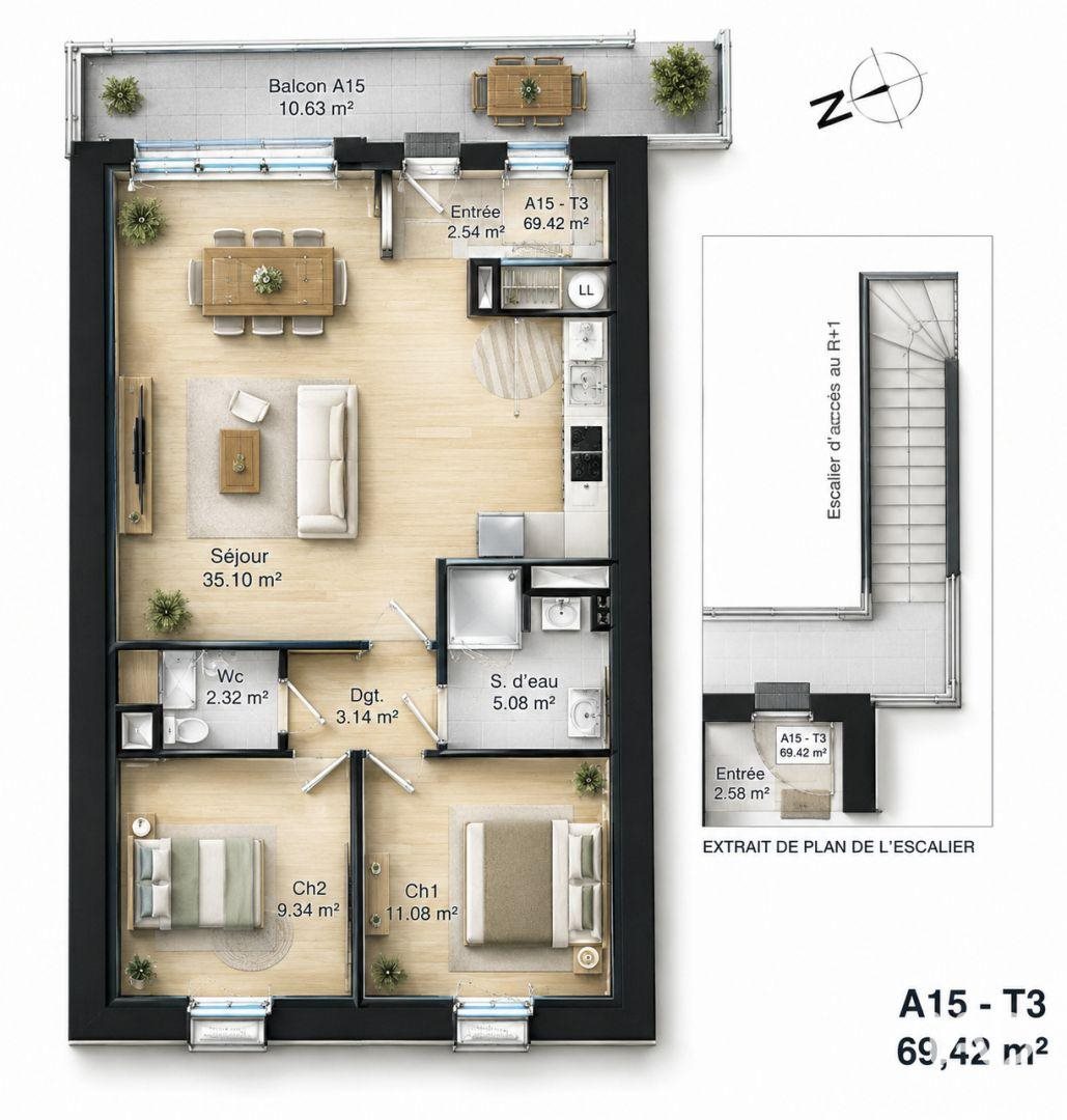 Appartement à vendre, 69m², Douvres-la-Délivrande