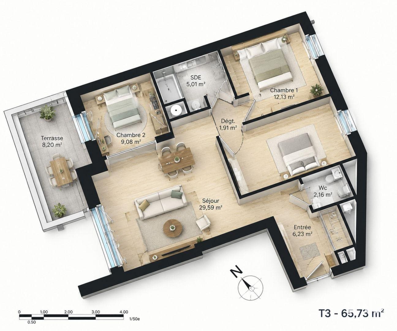 Appartement à vendre, 66m², Douvres-la-Délivrande