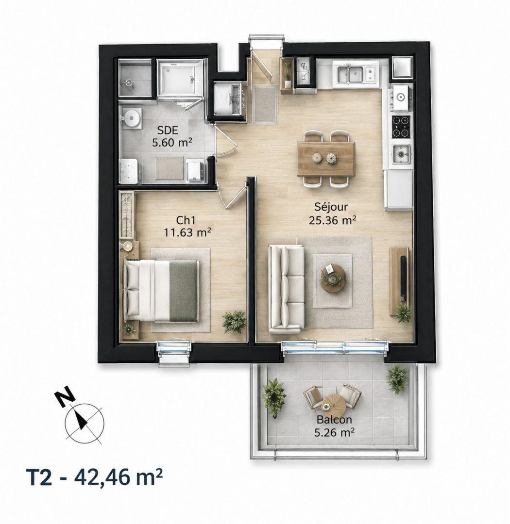 Appartement à vendre, 43m², Douvres-la-Délivrande